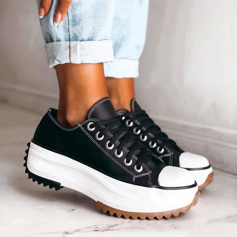 Rineke™ -Leren plateau sneakers