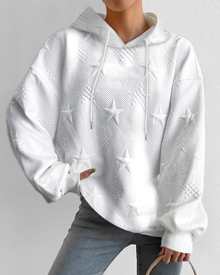 Julitta™- Hoodie met ster in reliëfstructuur